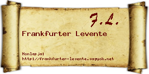 Frankfurter Levente névjegykártya